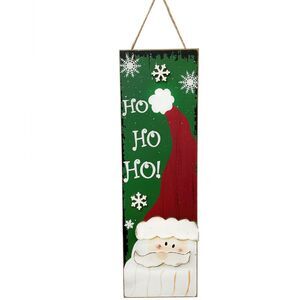 Country Christmas 18-inch HO HO HO Santa Wooden Wall Art